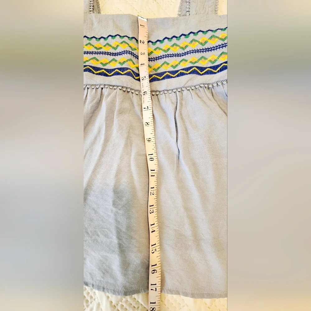 Blu Pepper Sky Blue Elastic Tank Top Women’s Embroidery Size Large - Picture 11 of 12